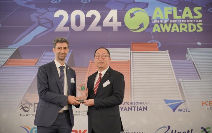陽明海運獲頒AFLAS「亞洲區間最佳航商獎」